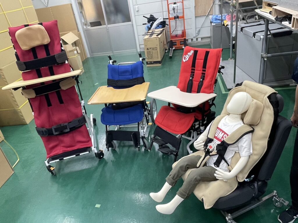 有限会社であい工房で製造している車椅子や座椅子