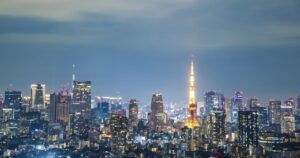 東京タワーをのぞむ東京の夜景