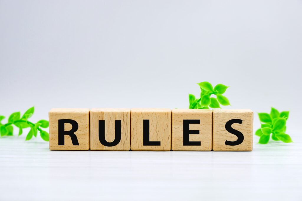 木製のブロックで作ったRULES