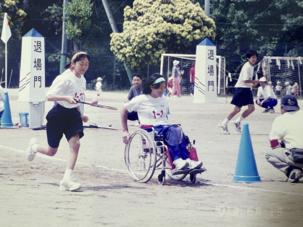 学生時代の運動会での牧野美保さん