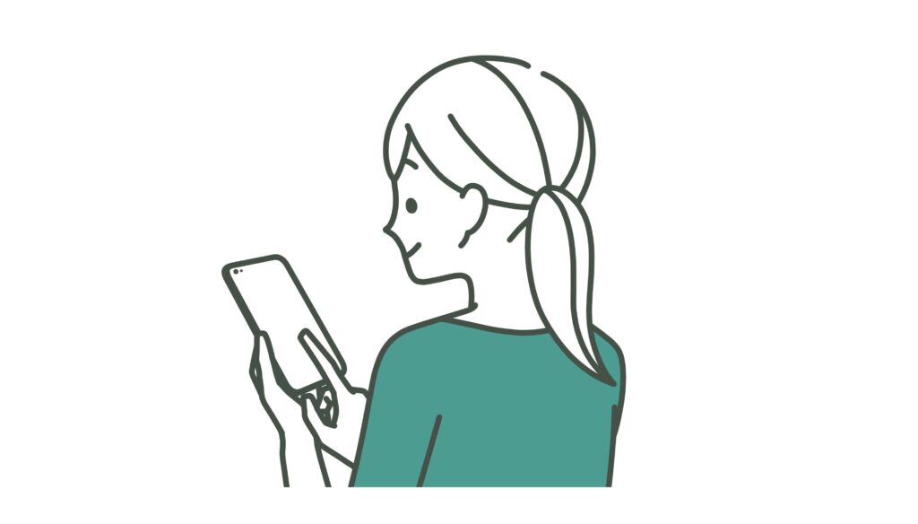 女性がスマホで検索中